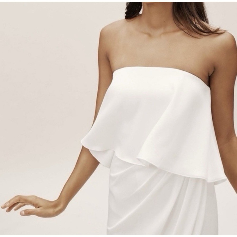 BHLDN Kelli Tulip Midi Dress Ivory US 4 Bridal Shower Rehearsal Dinner Reception - Picture 3 of 11